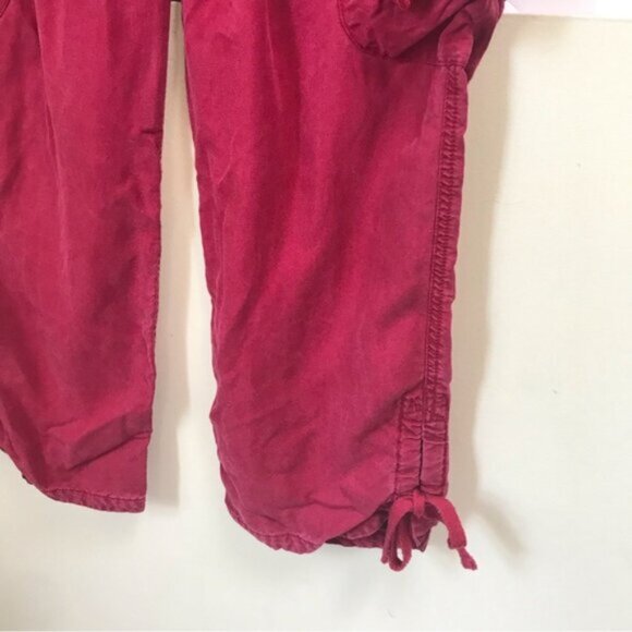 GAP Vintage Cargo Pockets Crop Tencel Pants Zip Fly Pant Ties Capris Trousers 8 - Picture 8 of 16